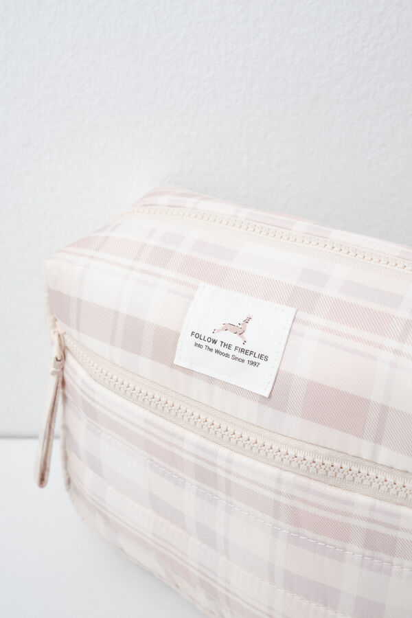Women'secret Plaid print medium vanity case white