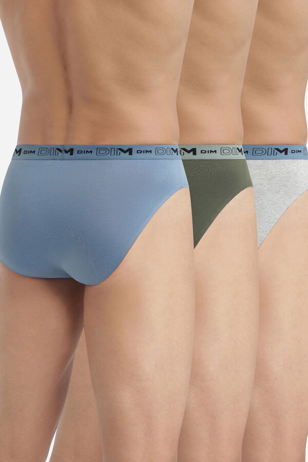 DIM Pack de 3 slips de algod&atilde;o el&aacute;stico org&acirc;nico multicolour