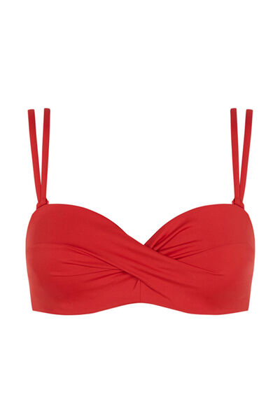 Womensecret Top bikini bandeau cruce rojo rojo