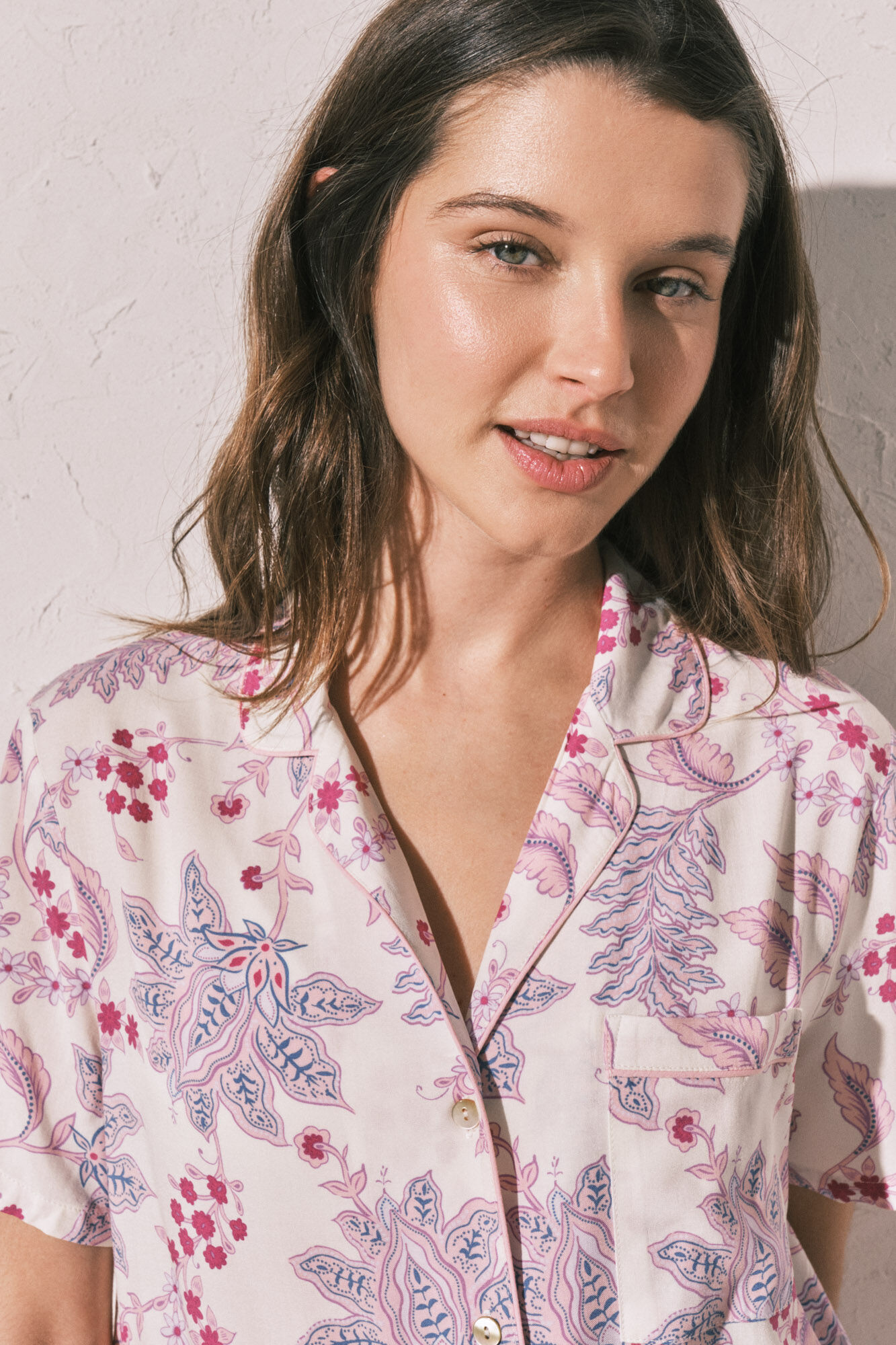 Women'secret Pijama largo camisero estampado flores