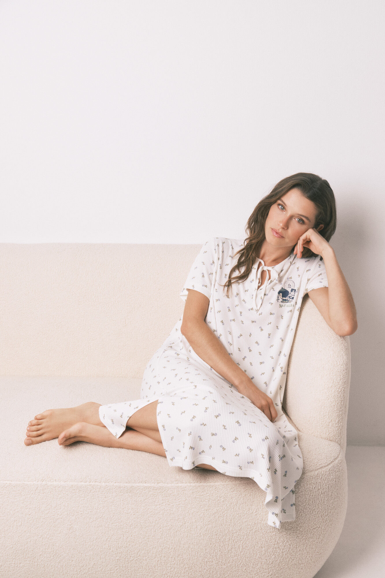 Women'secret Mafalda bela rebrasta midi spavaćica vrećasto