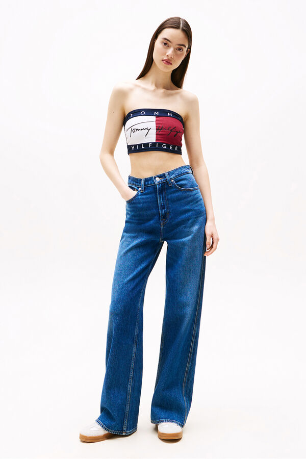 Tommy Hilfiger Flag bandeau bikini top TOMMY HILFIGER blue