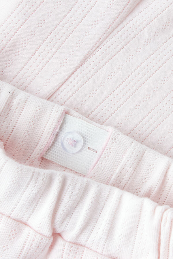 Lmtd Short de punto calado cinturilla el&aacute;stica rosa