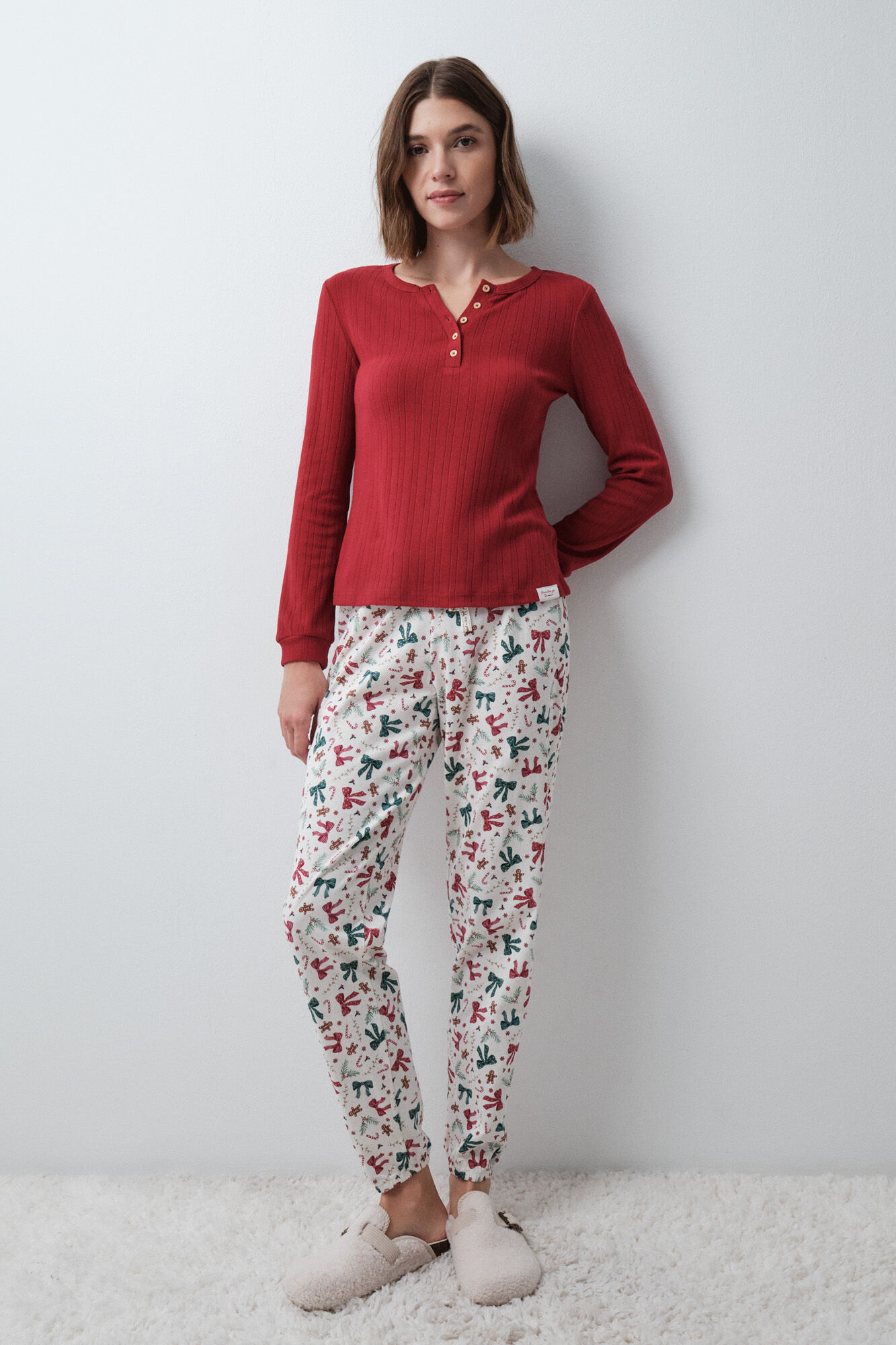 Women'secret Coloured Christmas skinny pyjamas trousers
