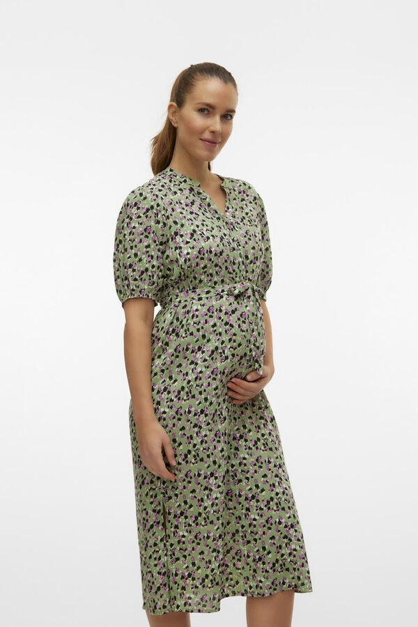Womensecret Midi maternity nursing shirt dress  vert