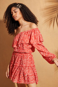 Womensecret Asymmetric animal print dress printed