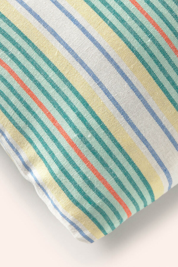 Calma House Haiti t&uuml;rkis Streifen Kissenbezug Blau