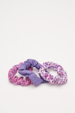 Womensecret Pack of 3 pink and purple printed scrunchies  printed