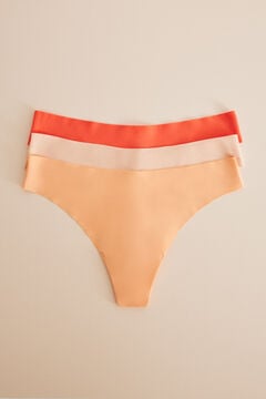 Womensecret Varrás nélküli narancssárga női alsók, 3 db-os csomag burgundia