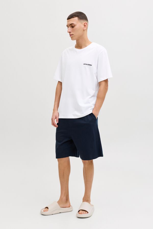 Jack & Jones Conjunto pijama corto blanco