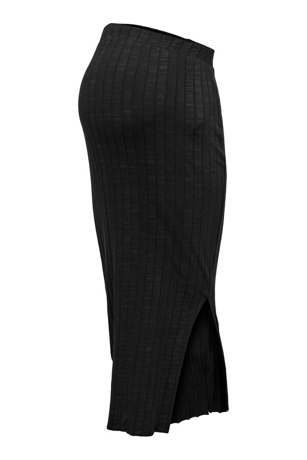 Only Maternity Maternity ribbed midi skirt black