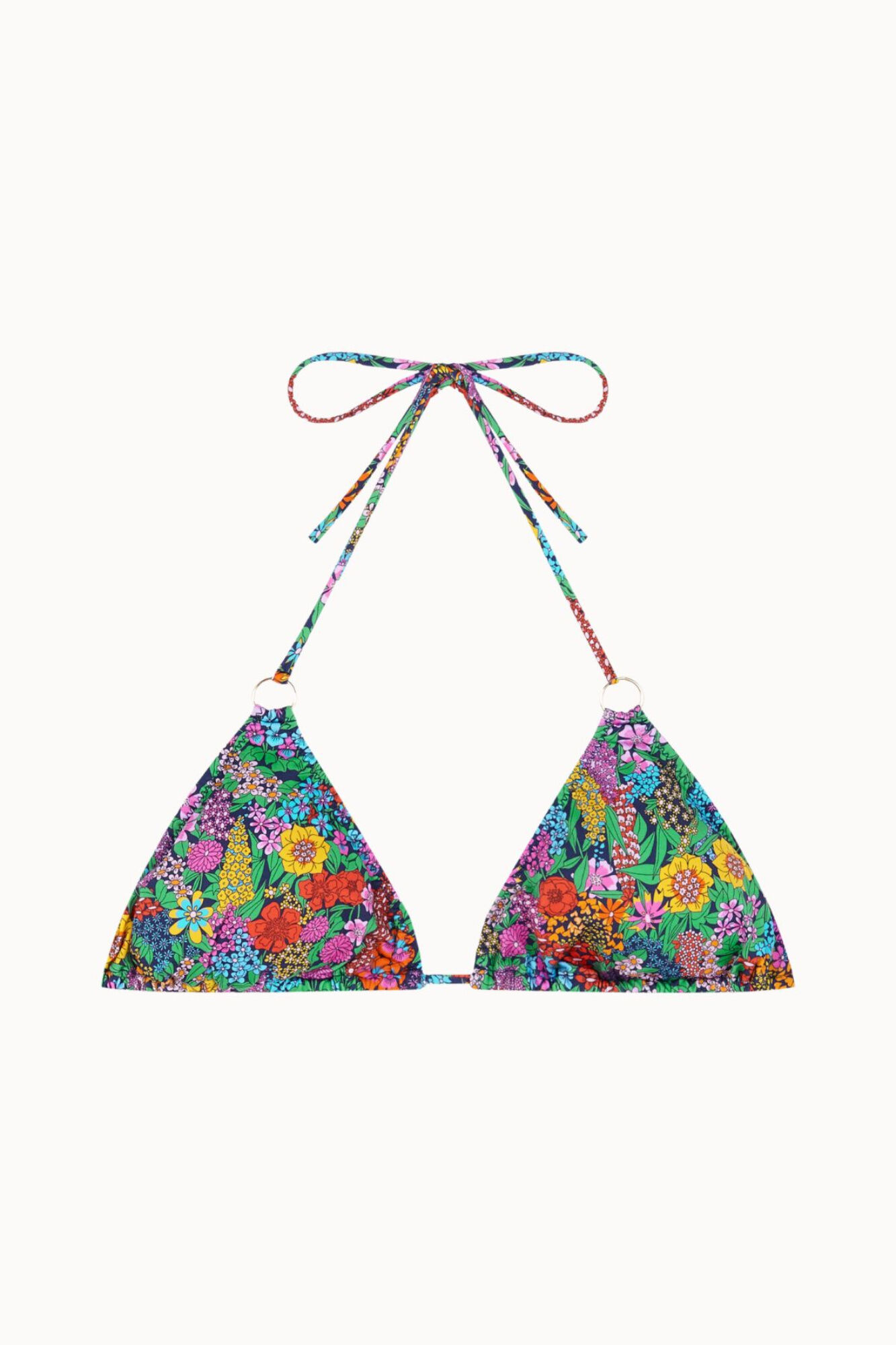 Bohodot Top bikini triangular aros floral
