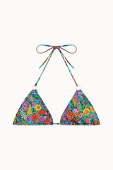 Bohodot Floral underwired triangle bikini top blue