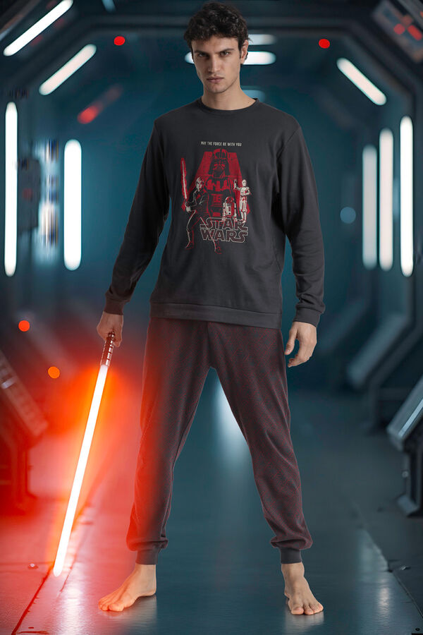Admas Pijama largo Star Wars 100% algod&oacute;n para hombre gris