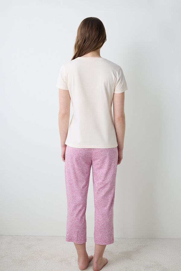 Penti Pink capri pyjamas set Print