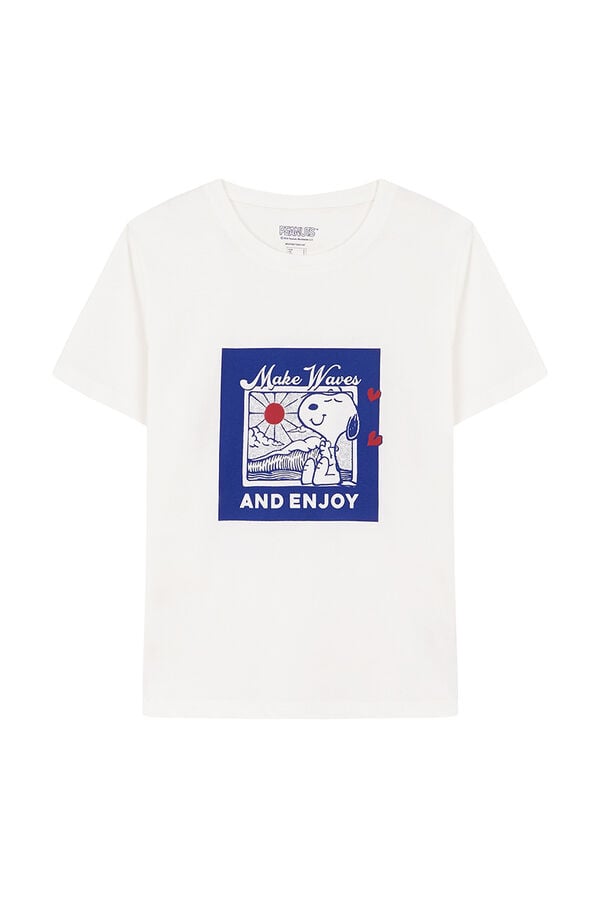 Womensecret Camiseta 100% algodón gris Snoopy  gris