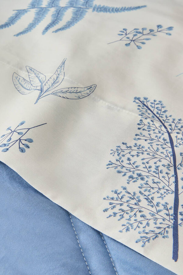 Womensecret Leaf print cotton sheet blue