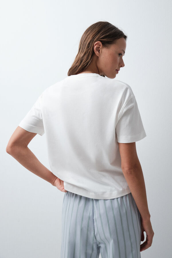 Women'secret White cotton T-shirt beige