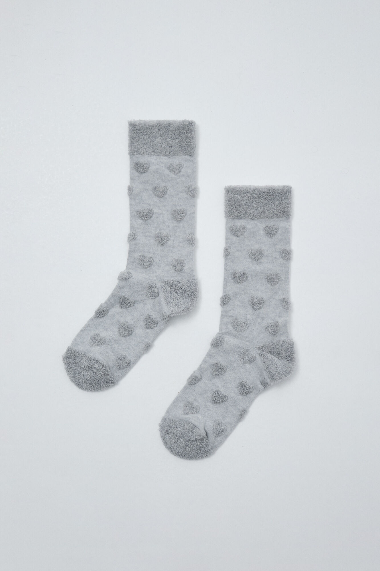 Women'secret Grey textured heart long socks