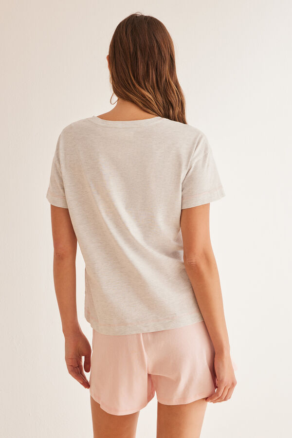 Womensecret Kurzer Cobi-Pyjama aus 100 % Baumwolle Grau