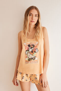 Womensecret Pidžama s printom Minnie od 100% pamuka Narančasta