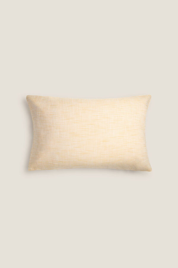 Womensecret Linen-effect striped cotton pillowcase printed