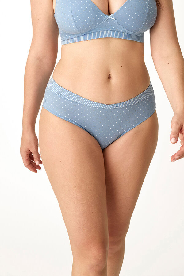 Promise Cueca cl&aacute;ssica maternity de bolinhas azul