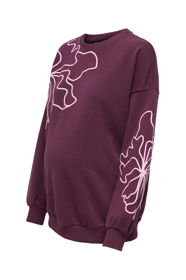 Only Maternity Sudadera estampado flores maternity burdeos