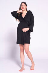 Womensecret Maternity robe with lace on bottom fekete