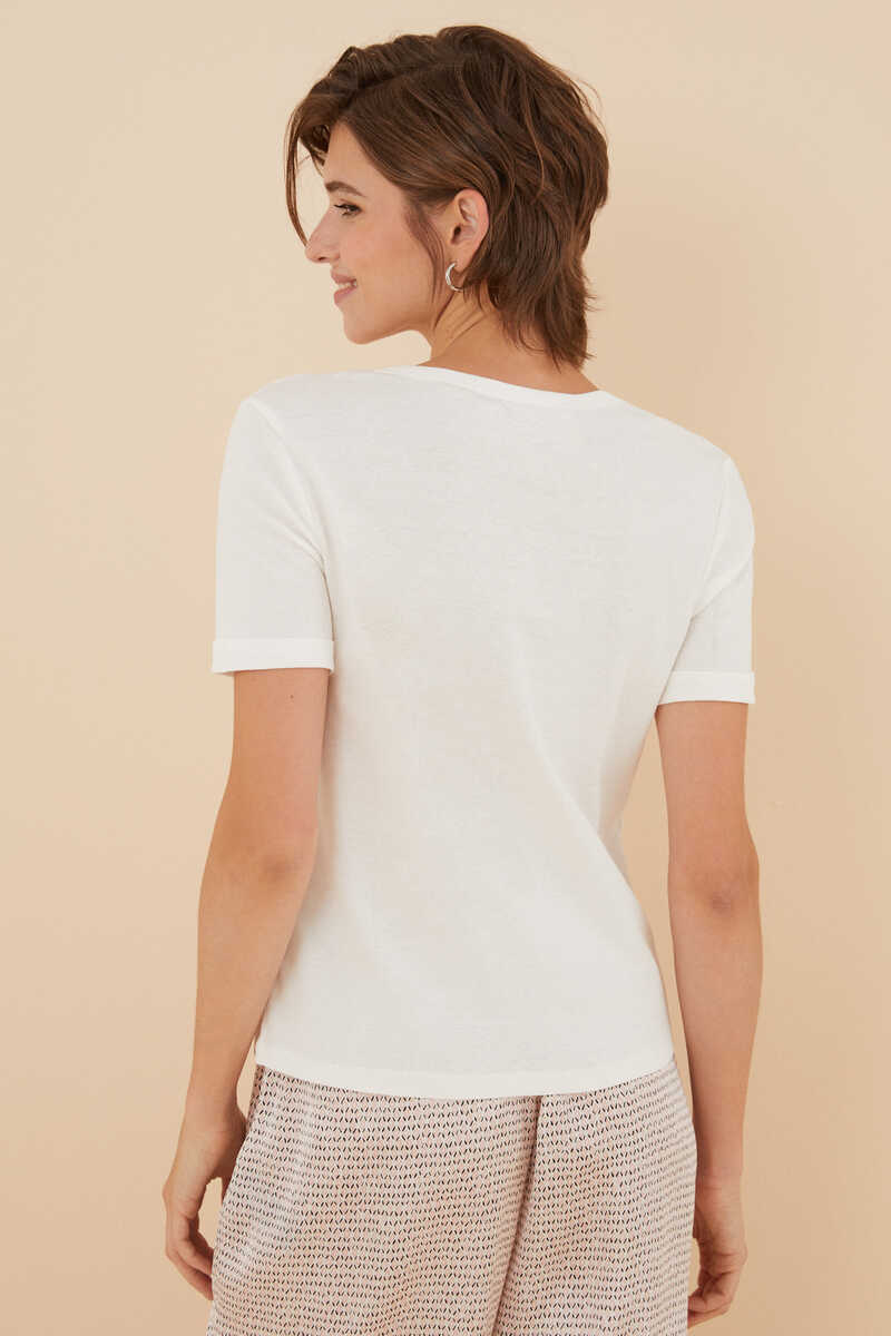 Womensecret White 100% cotton T-shirt beige