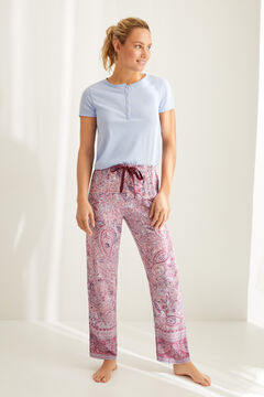 Womensecret Paisley print pyjama set with Henley t-shirt and bottoms 