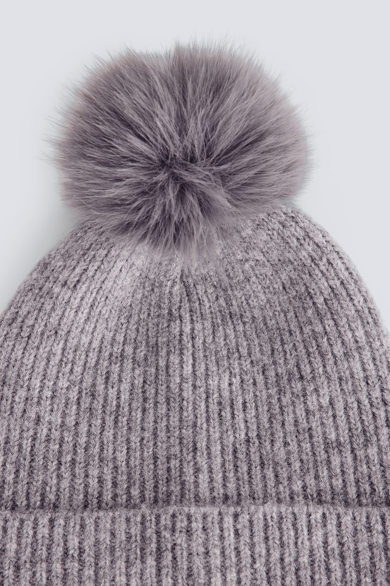 Pompom jersey-knit beanie