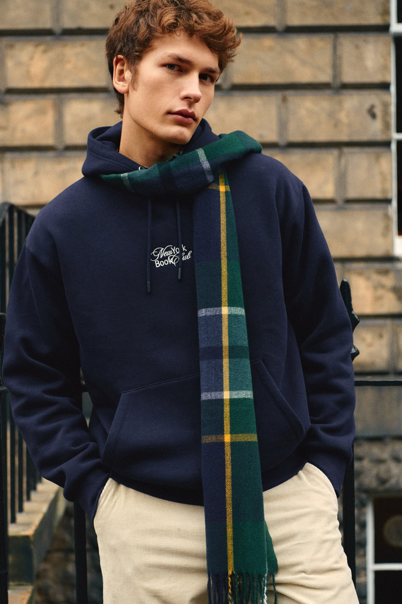 Cachecol Homem Cachecol xadrez xadrez verde e azul | Cachecóis de Homem | WomenSecret