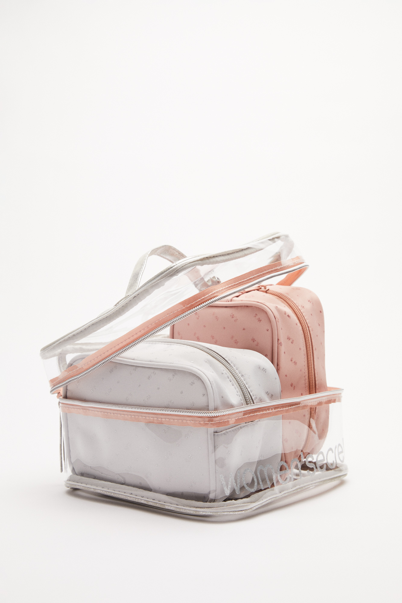 Pack 3 neceseres logo purpurina | Complementos y accesorios de mujer | WomenSecret