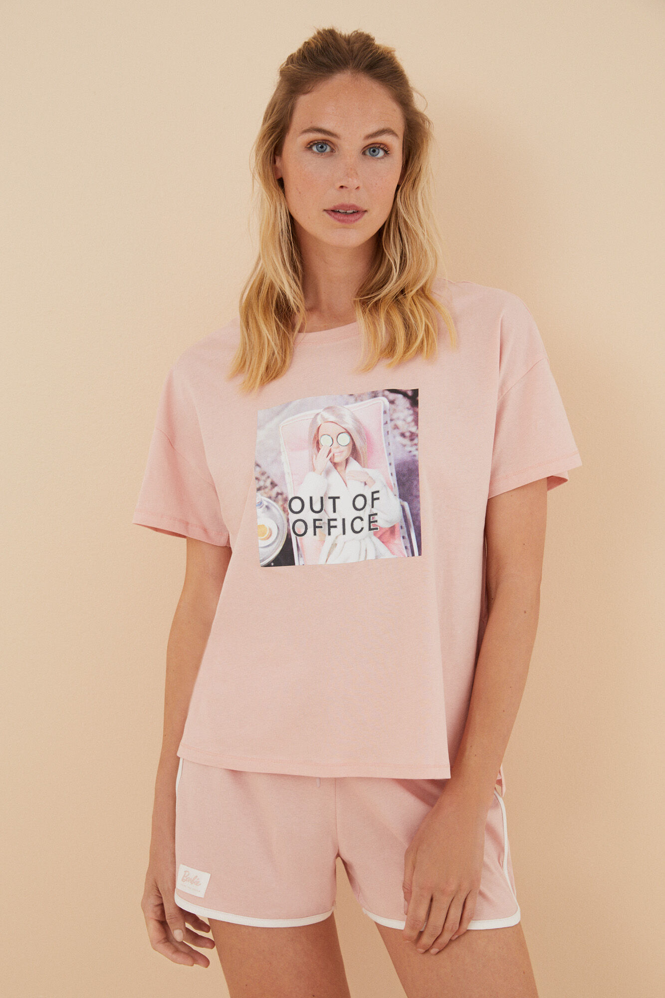 Pijama corto 100% algodón Barbie rosa | Ropa de dormir de mujer y homewear | WomenSecret