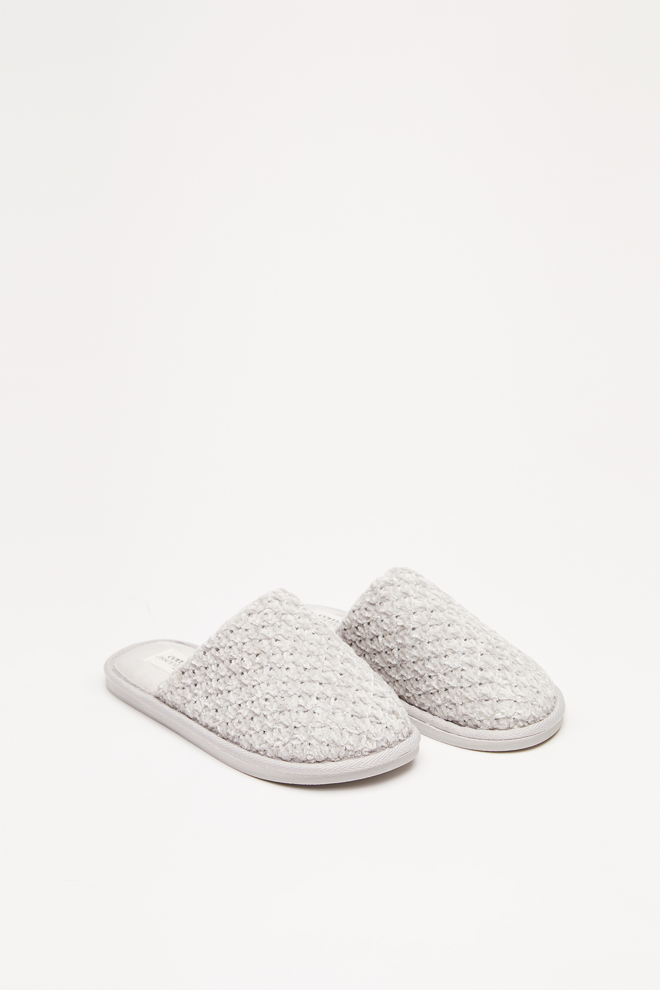 Zapatillas abiertas chenilla gris | Ropa interior de mujer | WomenSecret