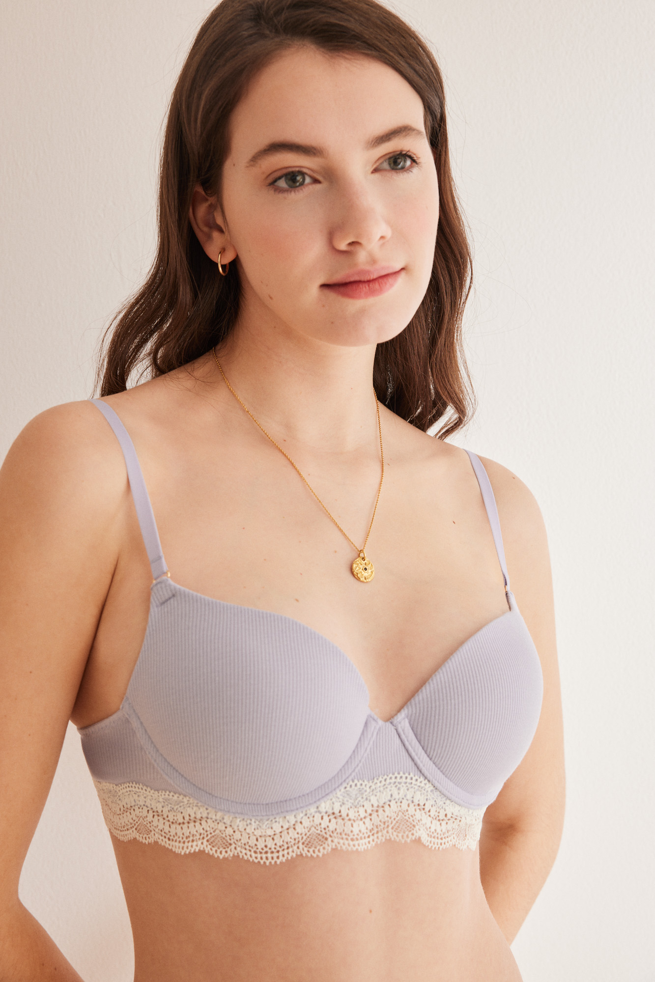 GORGEOUS Lilac cotton push-up bra, Bras