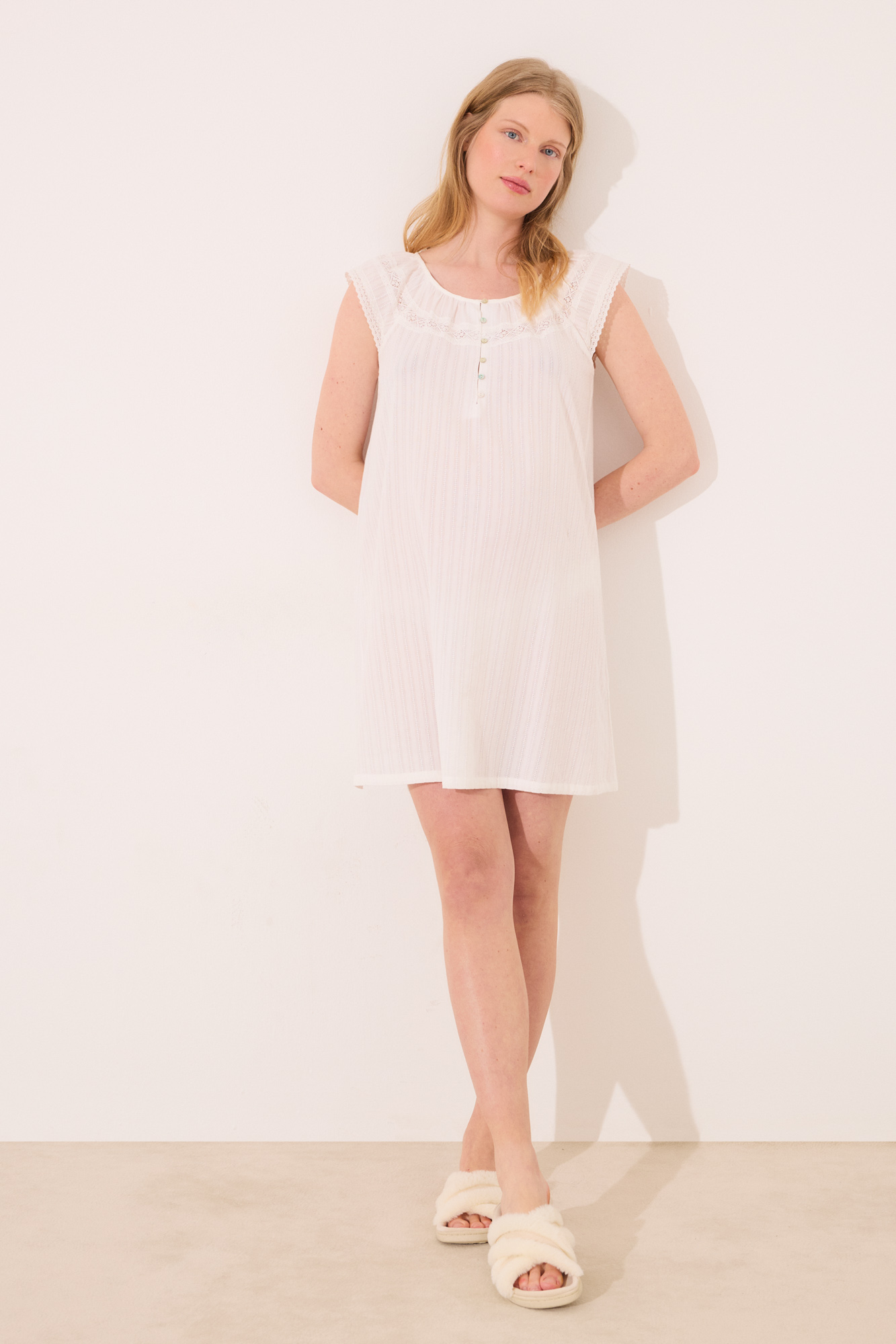 Women'secret Damen Nachthemd Blau - Bequeme Nachtwäsche Größe M