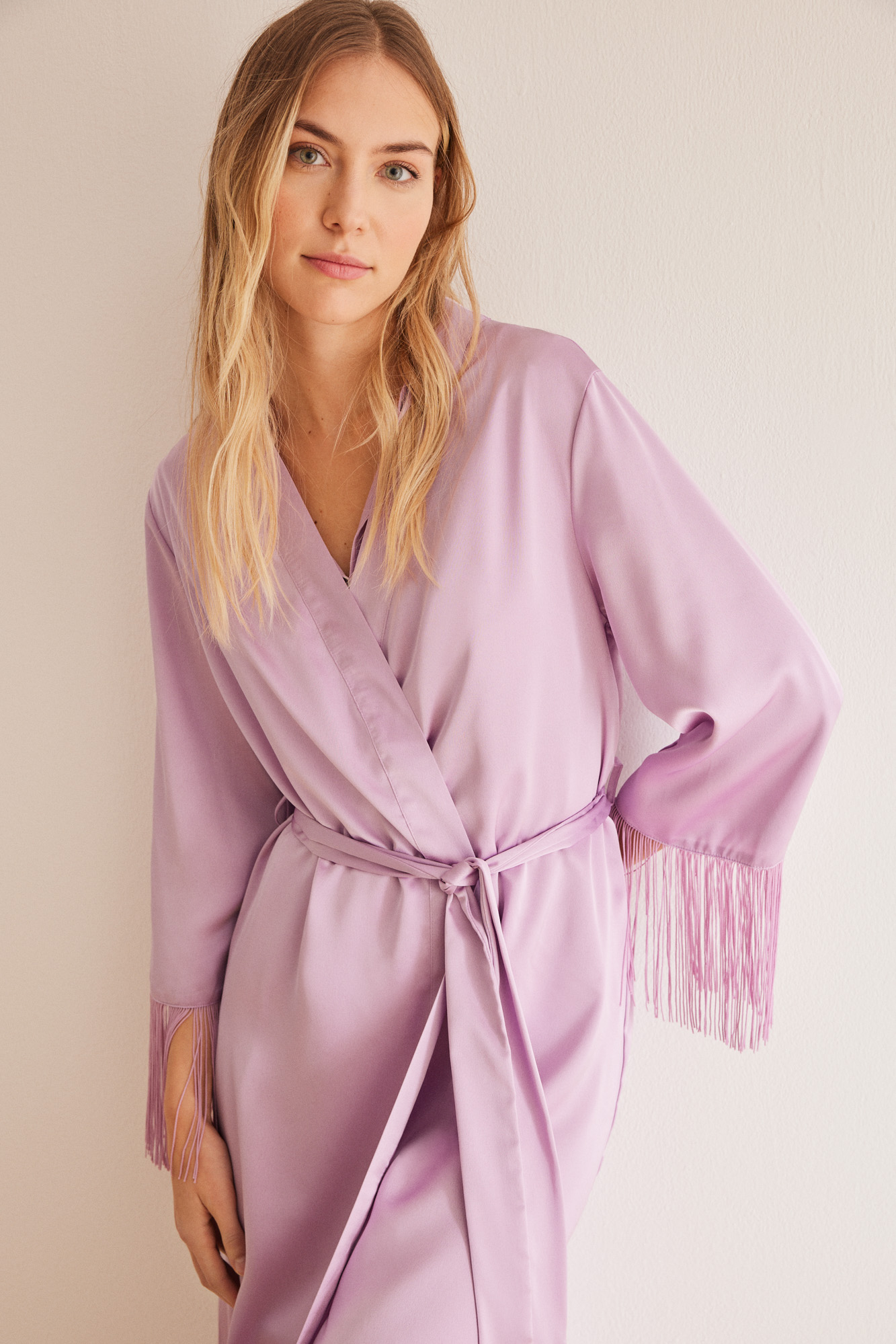 Bata mujer invierno púrpura homewear