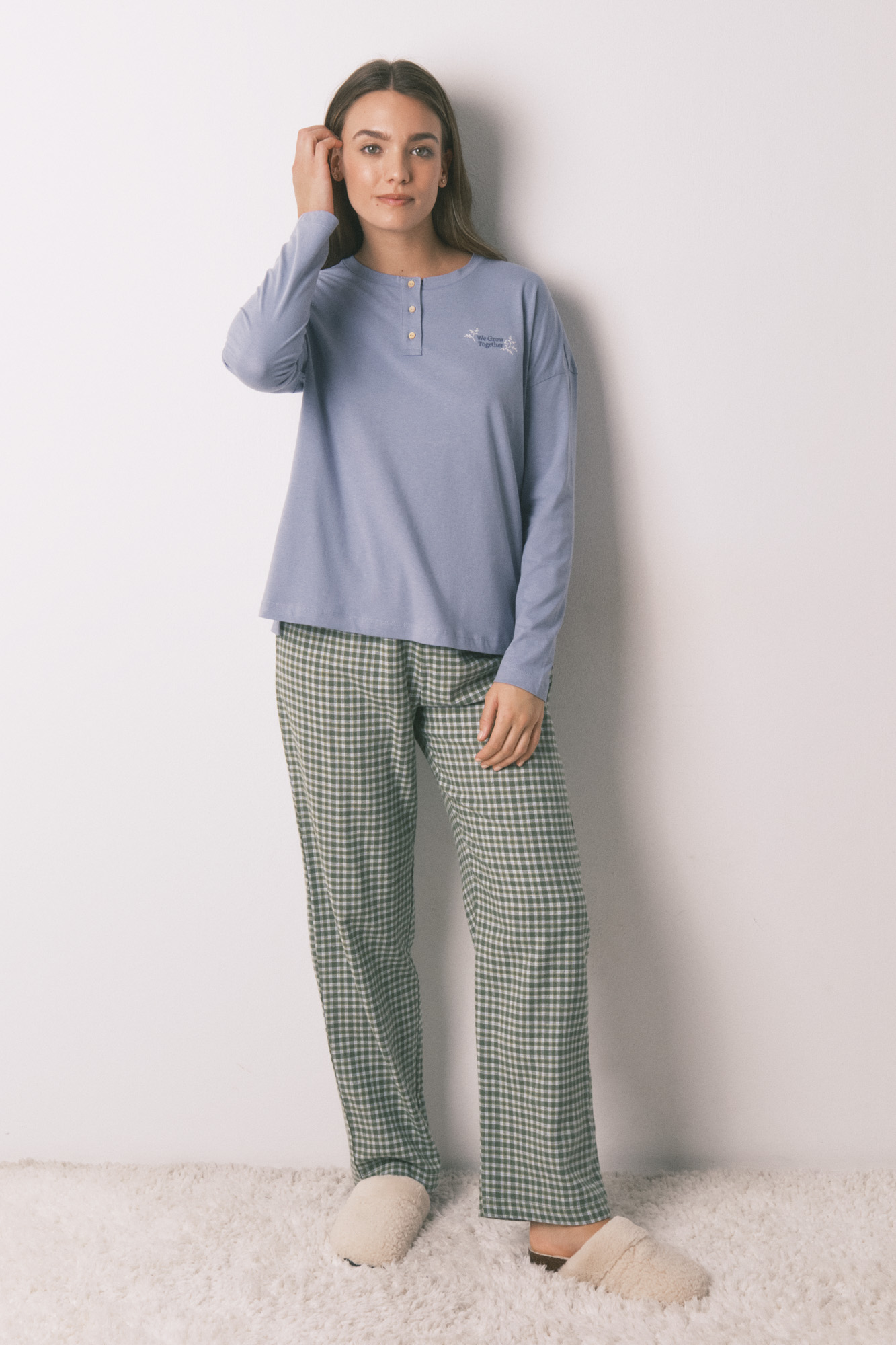 Pantalon De Pyjama Long Pour Femme – Coupe Large, En Molleton – À Carreaux, Avec Poignets – Grandes Tailles Disponibles - 3