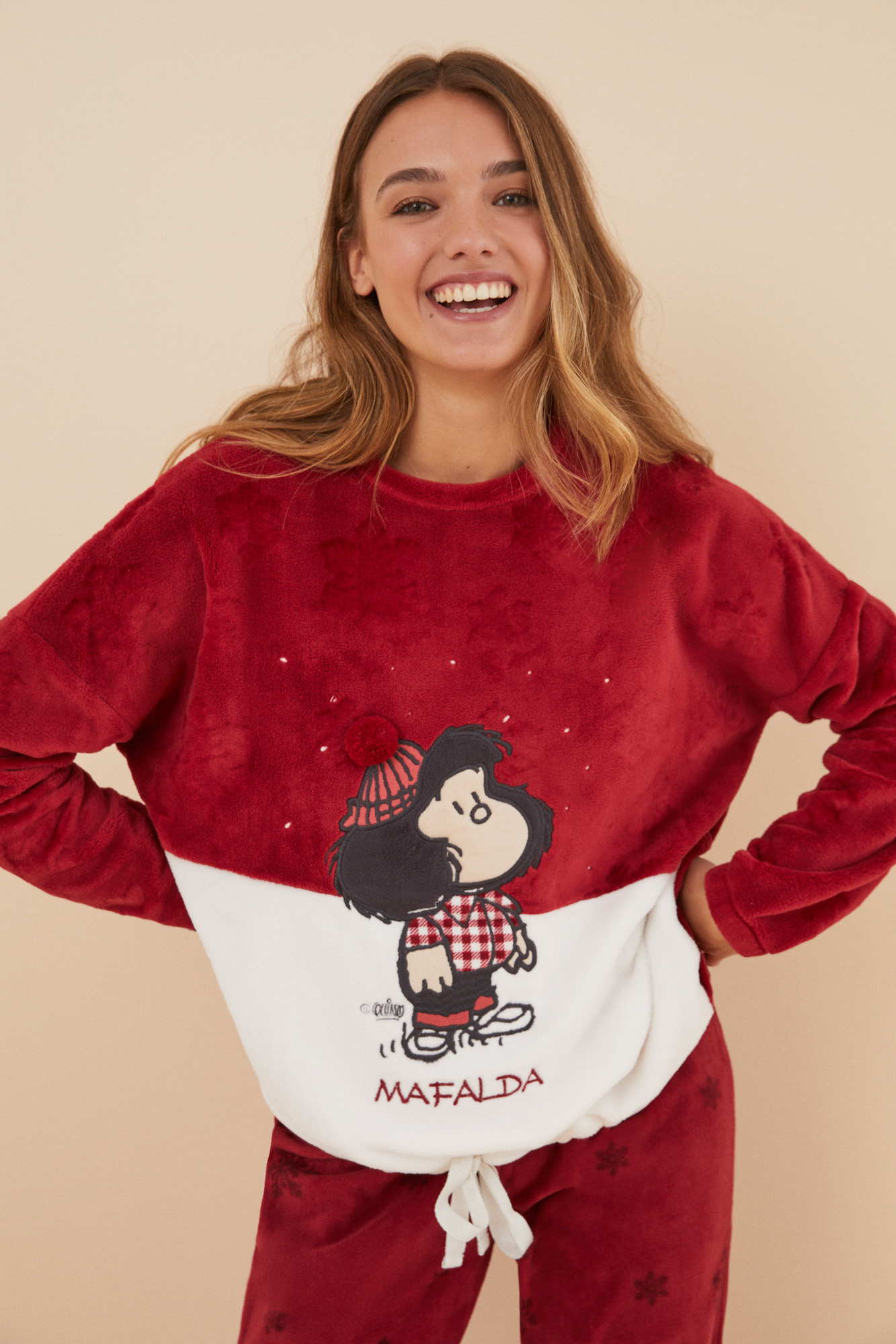 Pijama polar Mafalda rojo | Ropa de dormir de mujer y homewear | WomenSecret