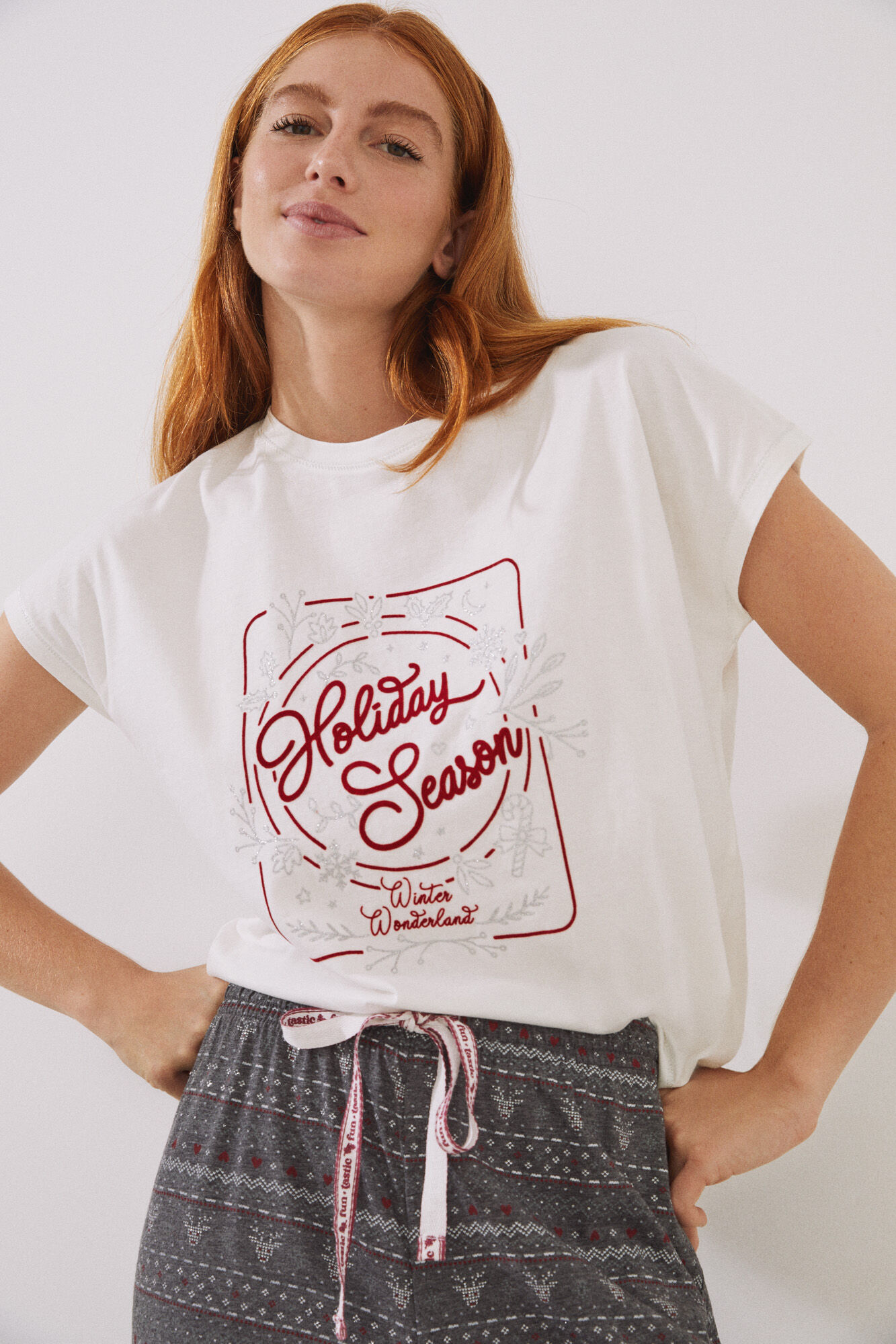 Pantalón largo estampado gris | Pijamas y Homewear | WomenSecret