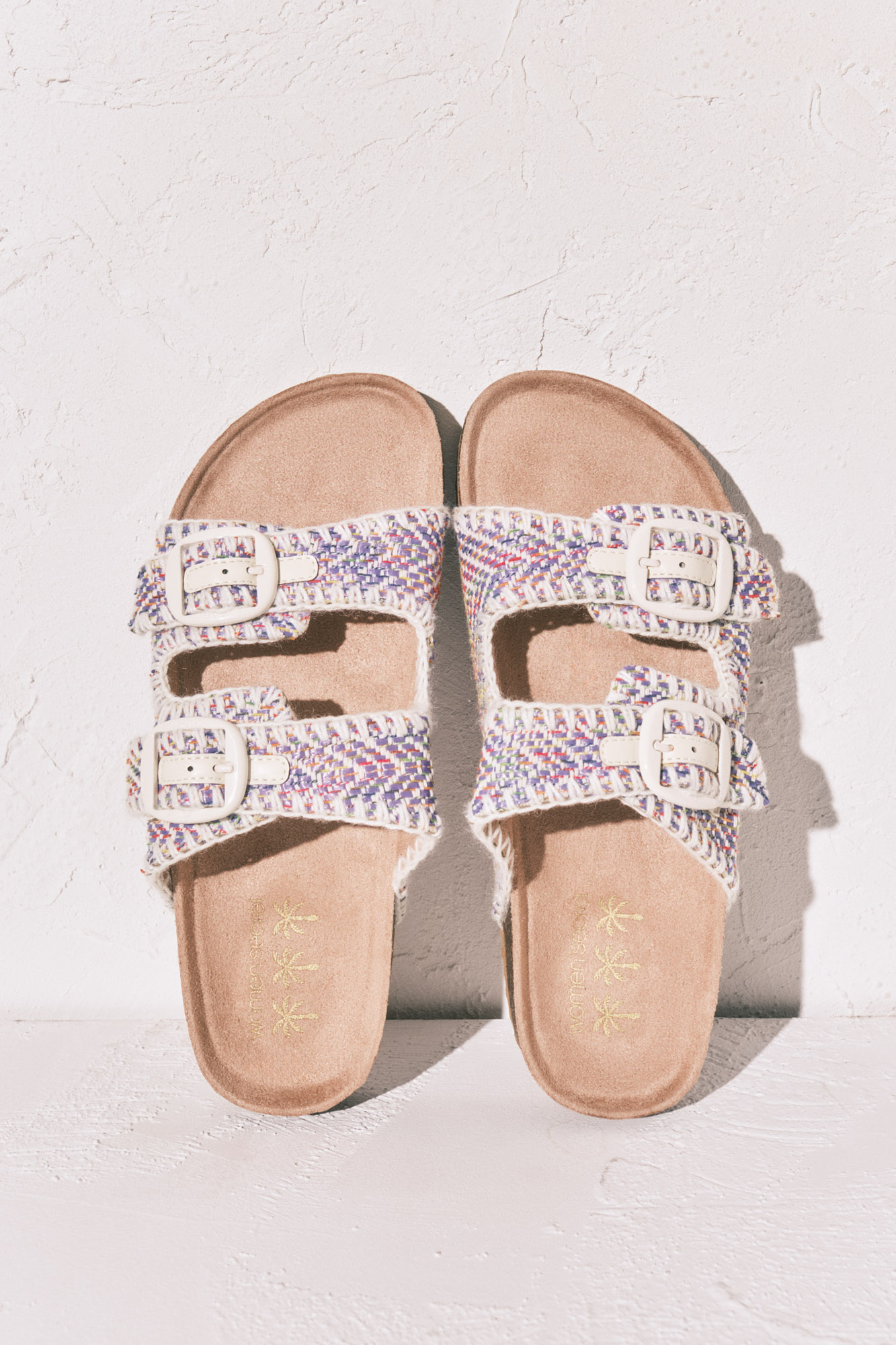 Women'secret Sandalia bio tiras tejido pespuntes