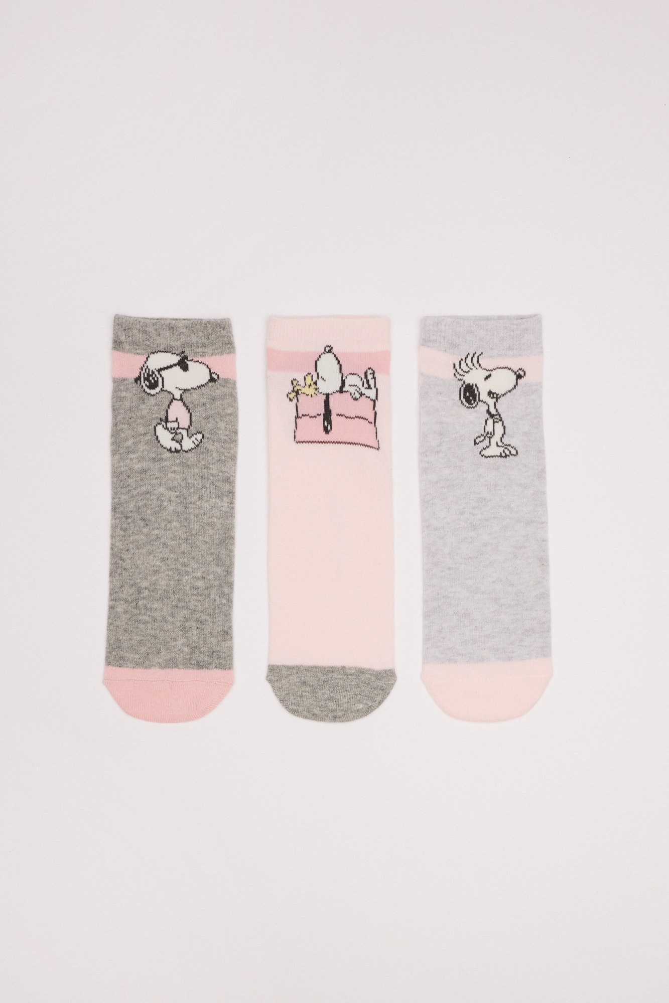 Pack 3 calcetines invisibles algodón Snoopy 'love