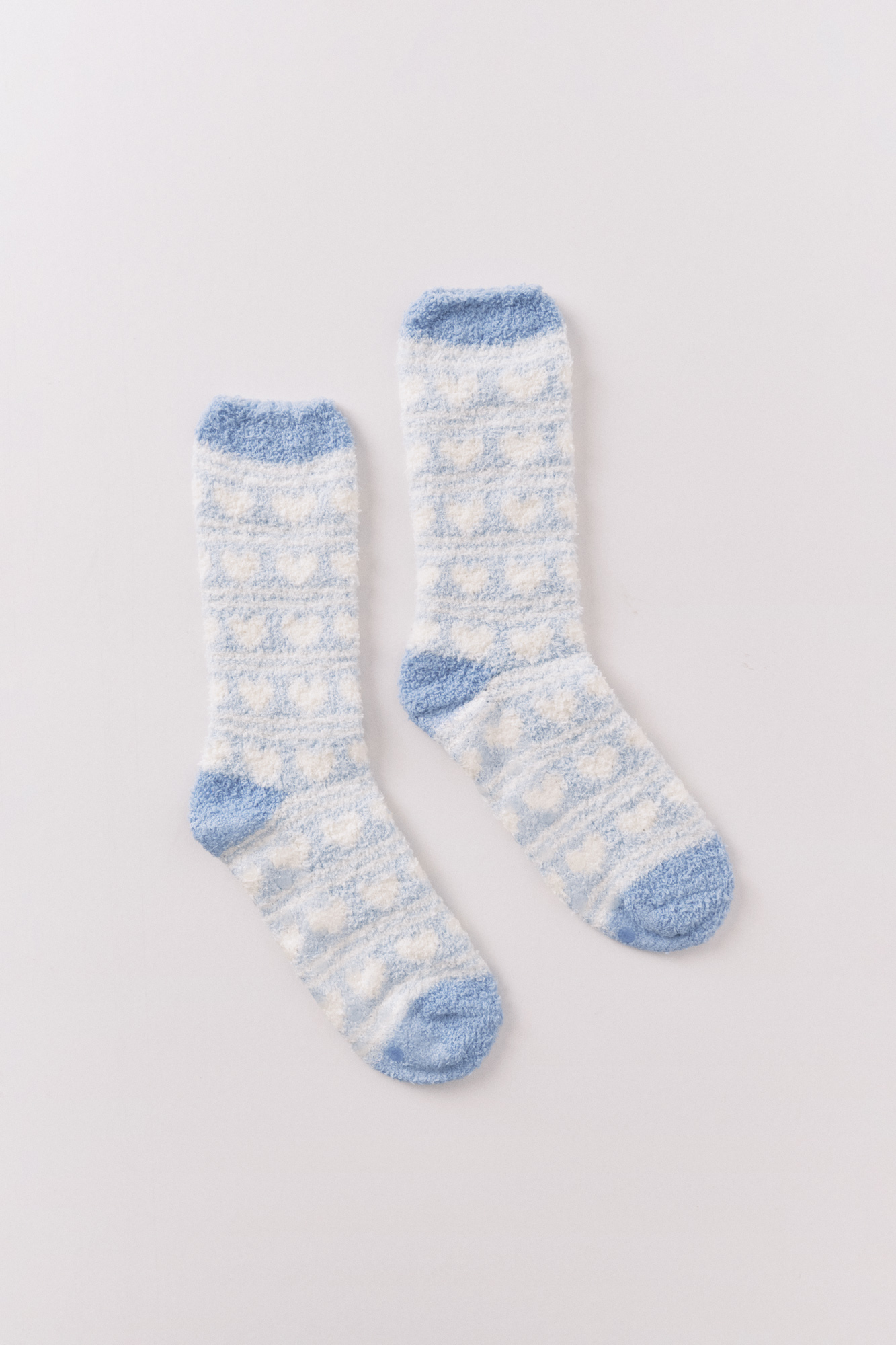 Calcetines largos pelo print corazones azul