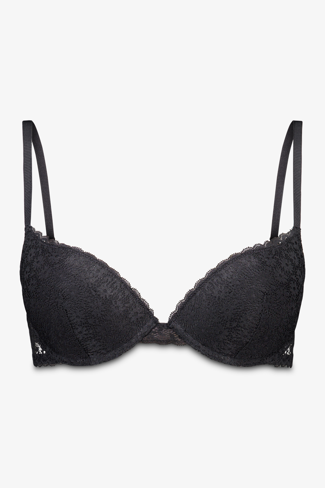 GORGEOUS black floral lace push-up bra | Bras | WomenSecret