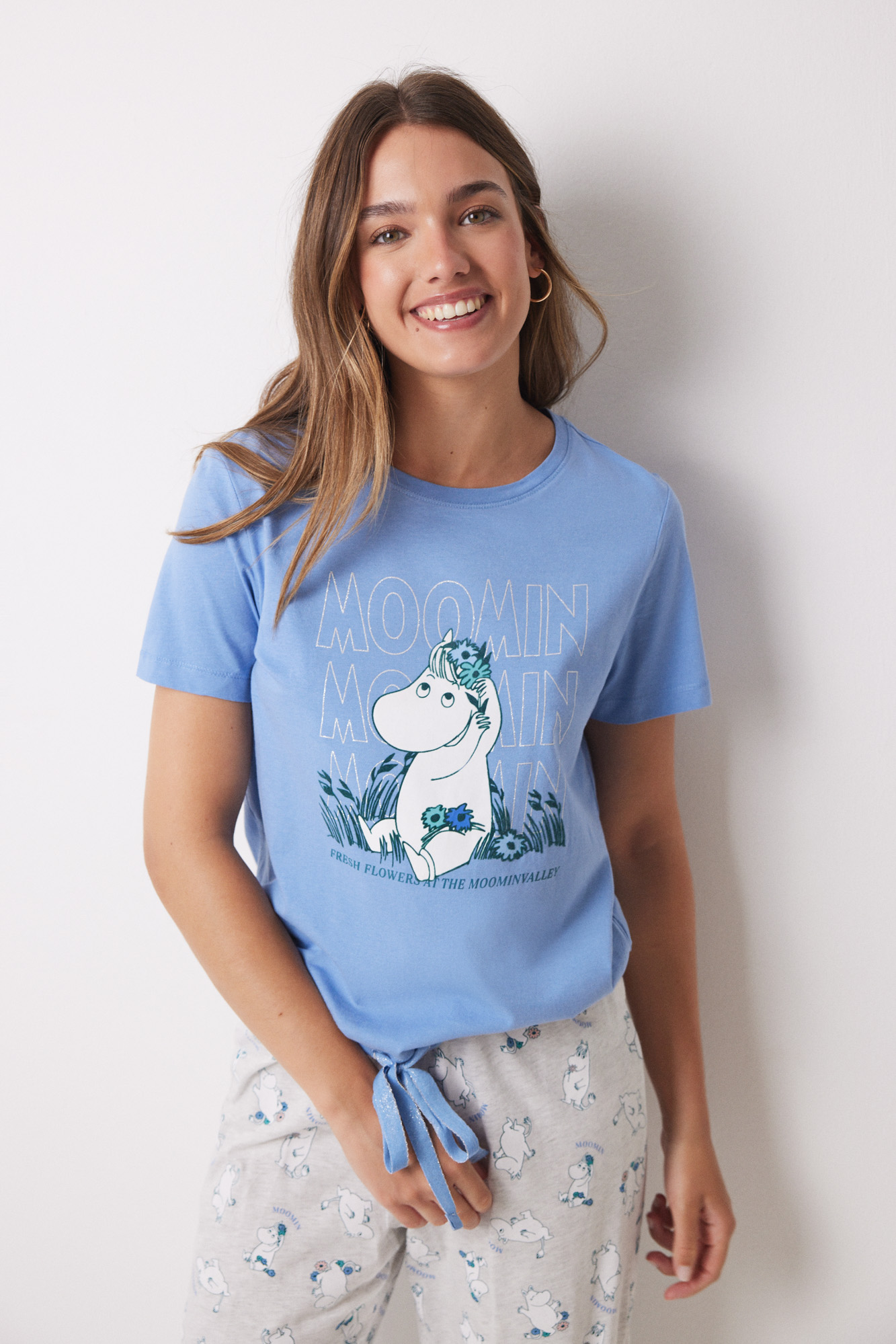 Moomin 100 cotton Capri long pyjamas Women s pyjamas WomenSecret