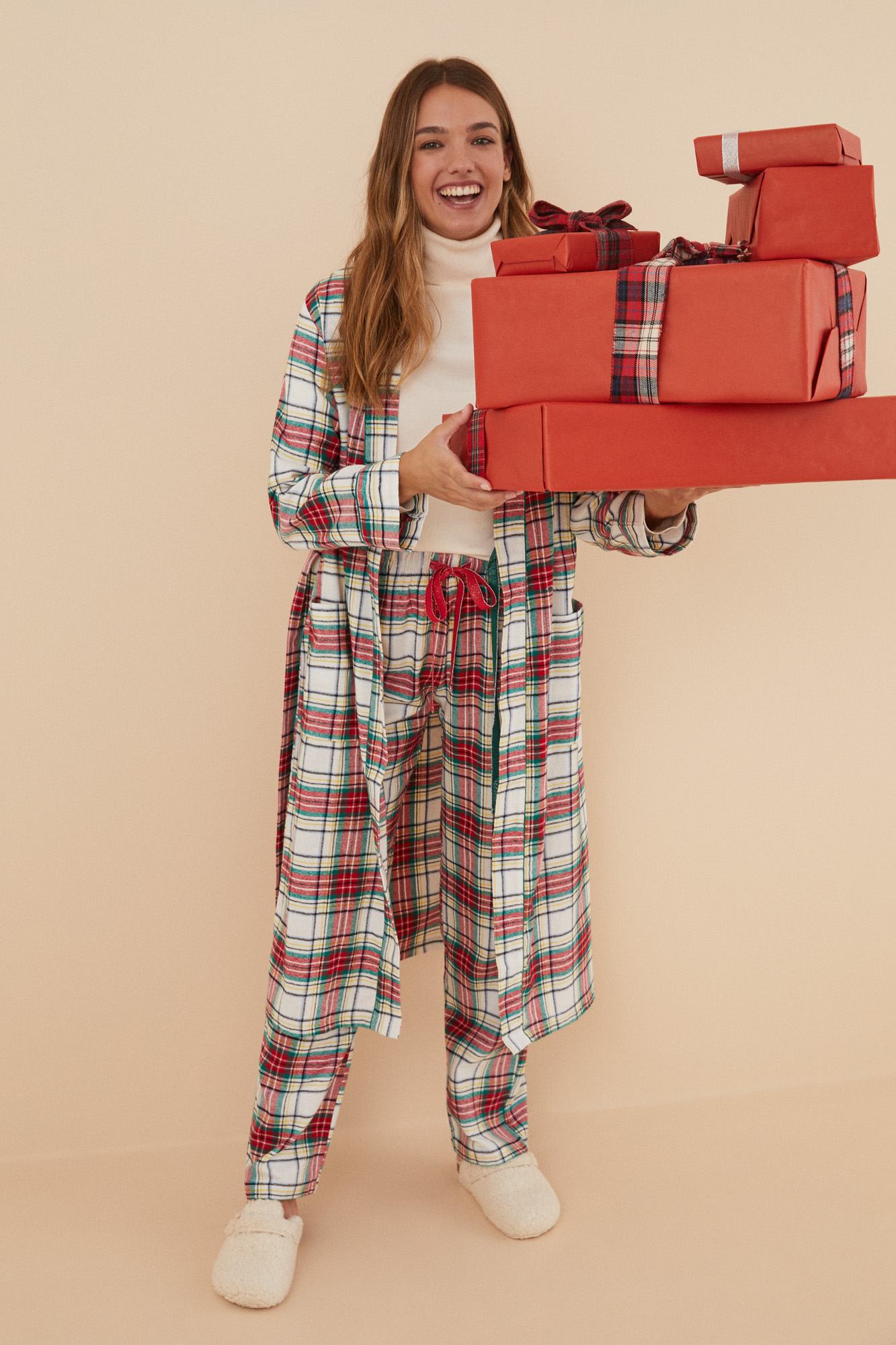 Pantalón pijama cuadros 100% algodón rojo | Ropa de dormir de mujer y homewear | WomenSecret