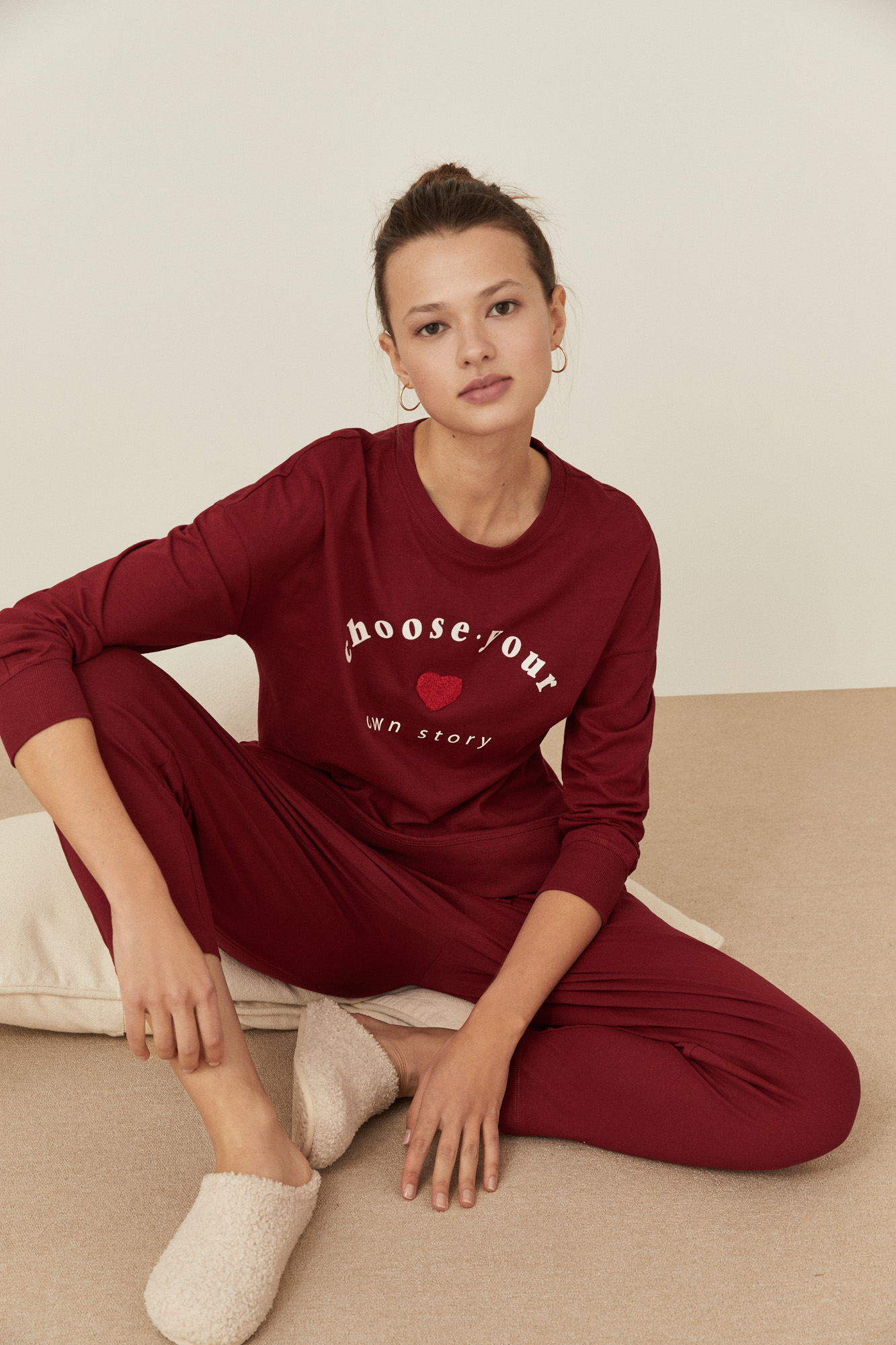Pijama 100% algodón orgánico rojo corazones  | Dormir y Homewear | Women'secret