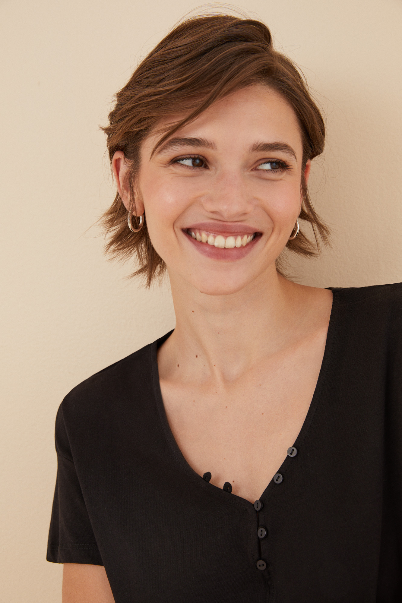 Camiseta negra 100% algodón | Ropa de dormir de mujer y homewear | WomenSecret